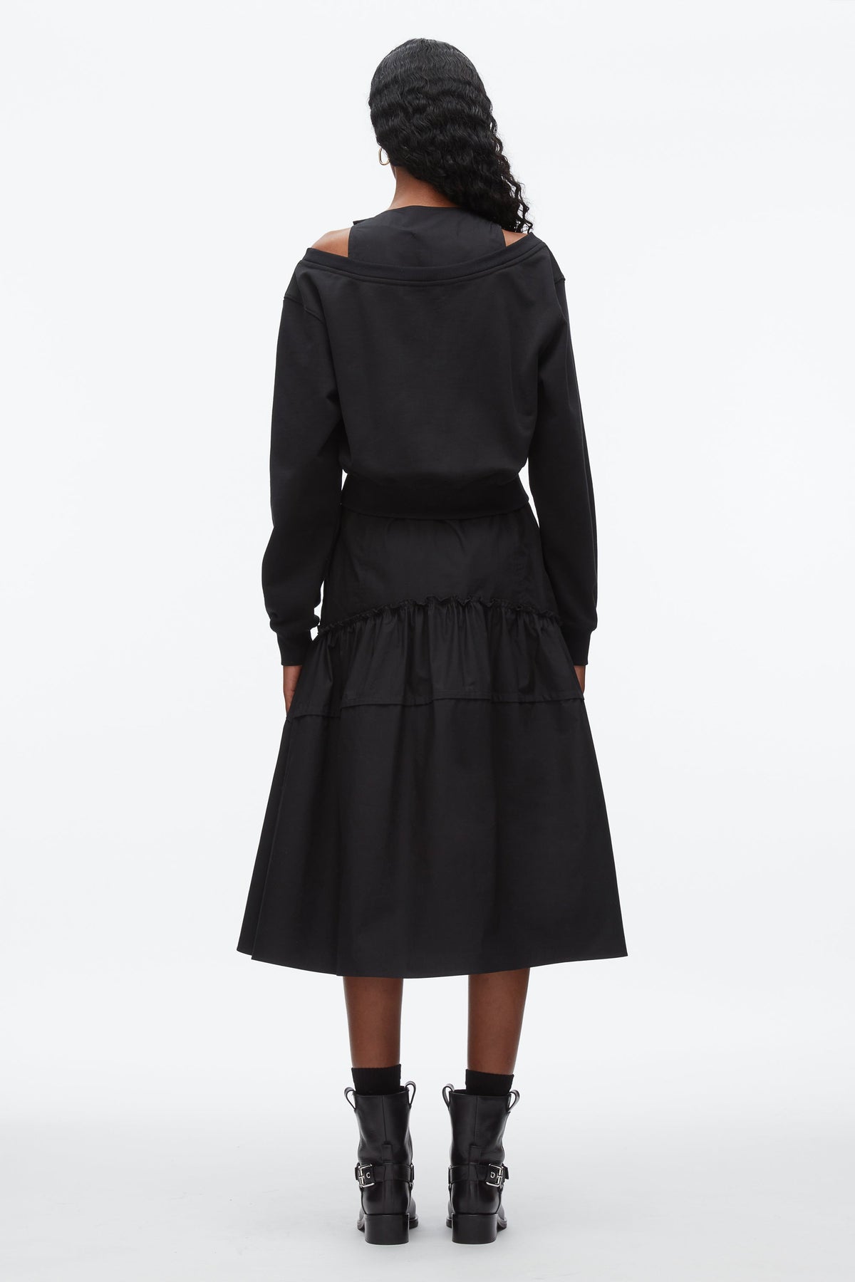 Layered Tank Combo Dress Black-Black