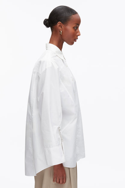 Embellished Oversize Shirt White