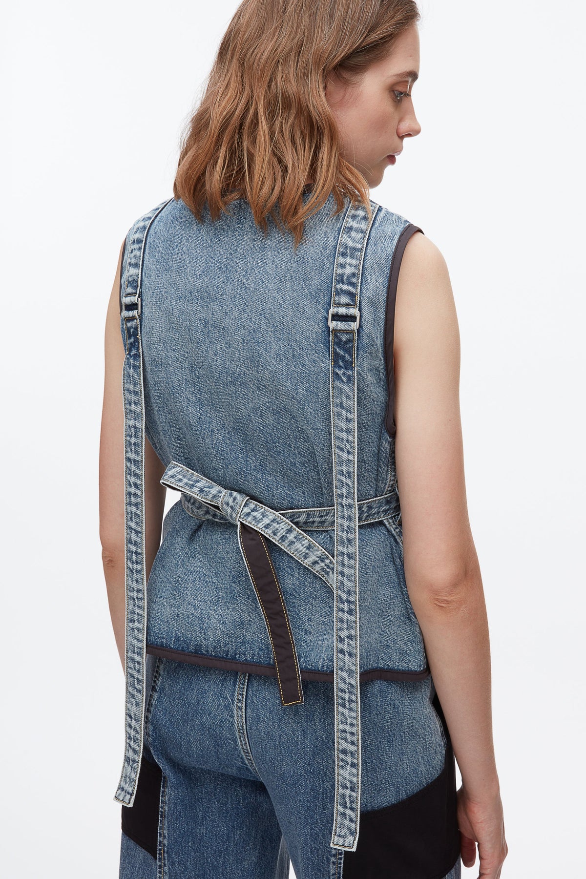 Denim Field Vest Washed Medium Blue