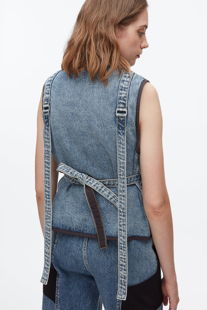 Denim Field Vest Washed Medium Blue