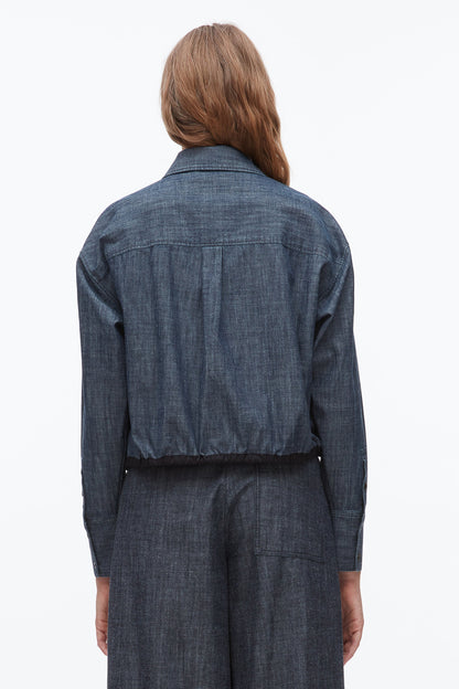 Cropped Chambray Shirt Washed Indigo