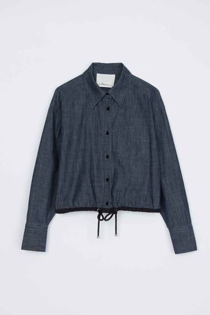 Cropped Chambray Shirt Washed Indigo