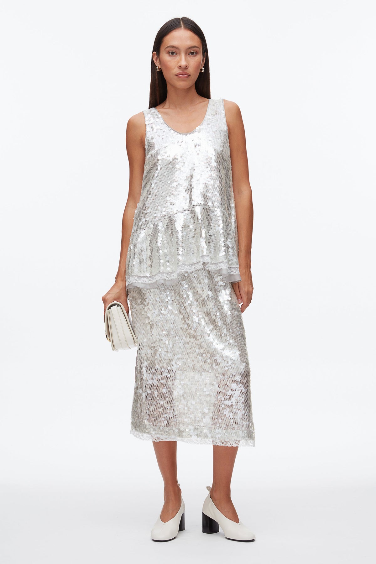 Sequin Tank with Bows Fog