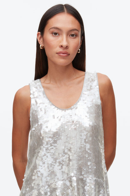 Sequin Tank with Bows Fog