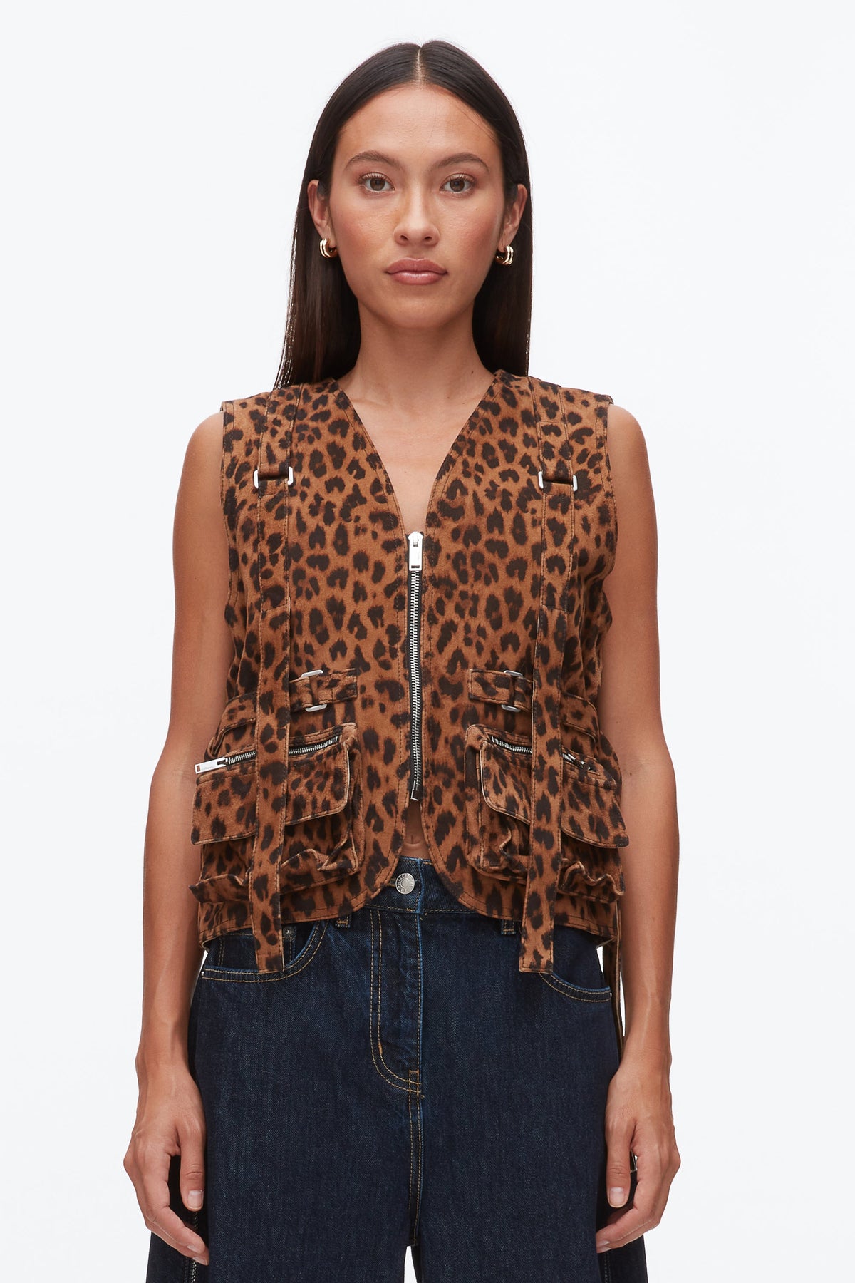 Leopard Print Field Vest Leopard
