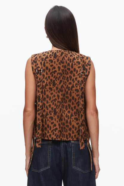 Leopard Print Field Vest Leopard