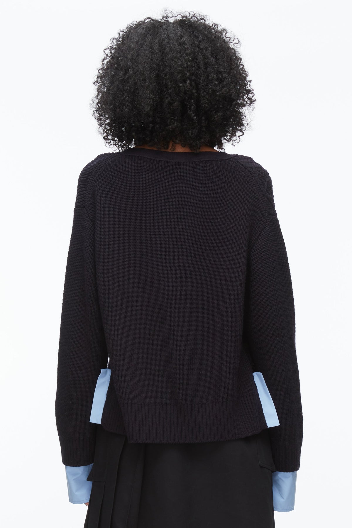 Cable Mix Boyfriend Cardigan Midnight