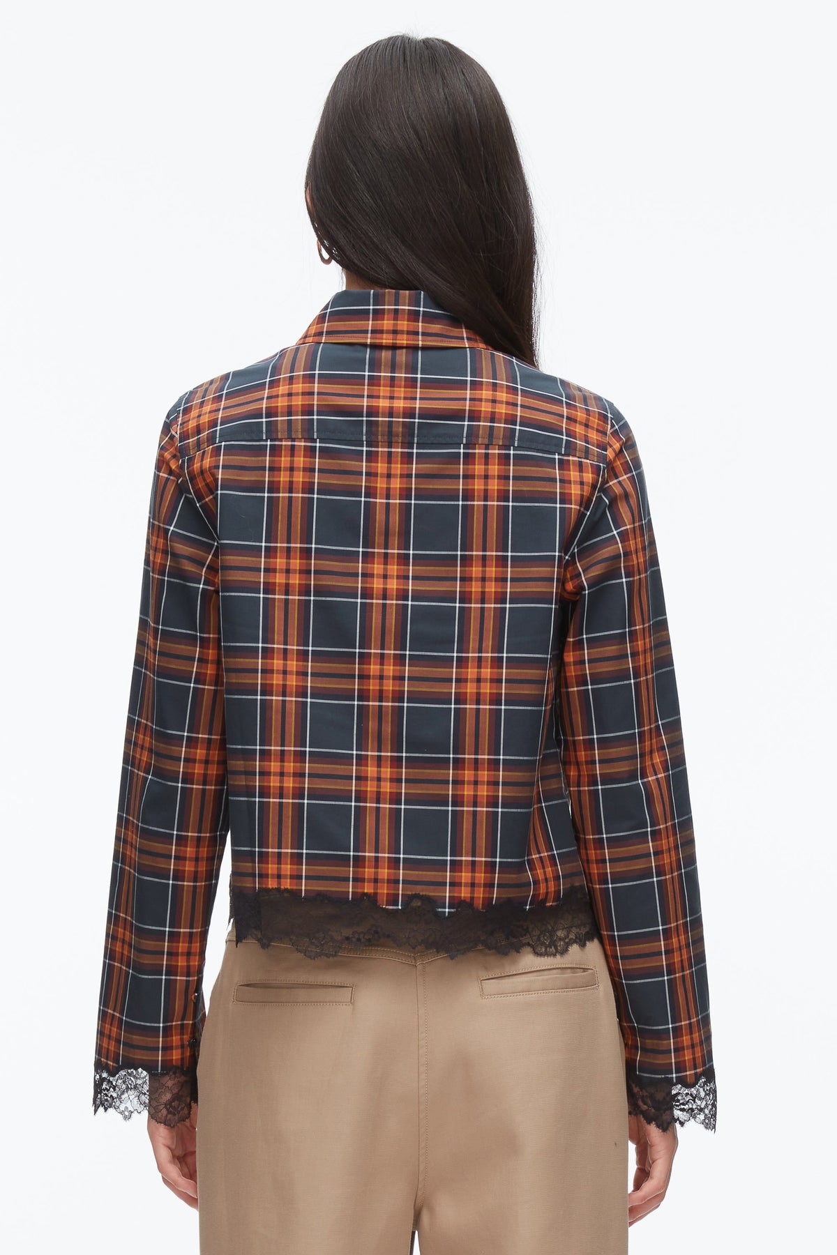 Plaid Mix Cropped Shirt Dusk Multi
