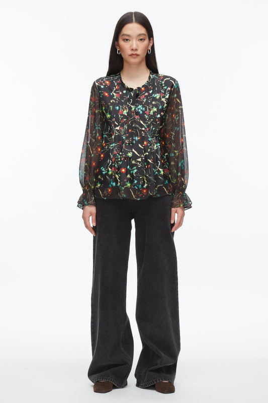 Bliss Floral Blouse Black Multi