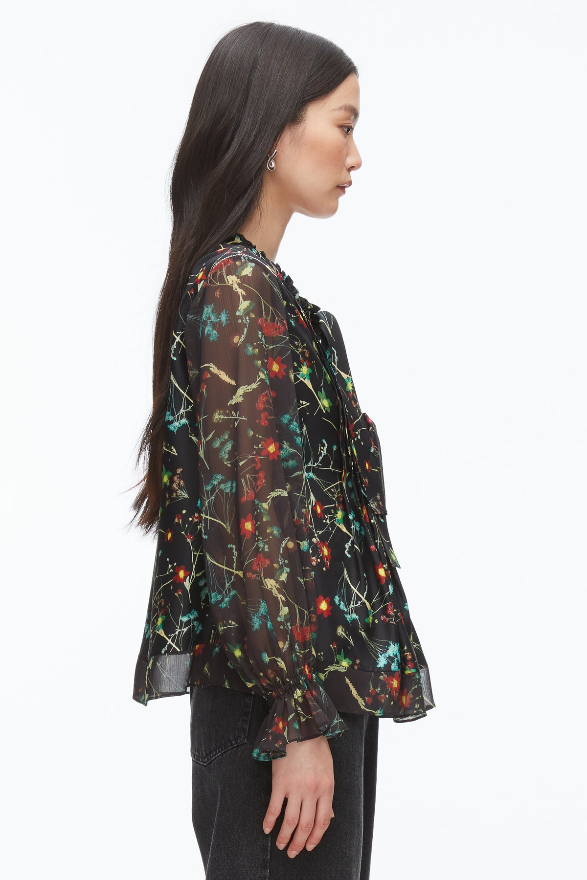 Bliss Floral Blouse Black Multi