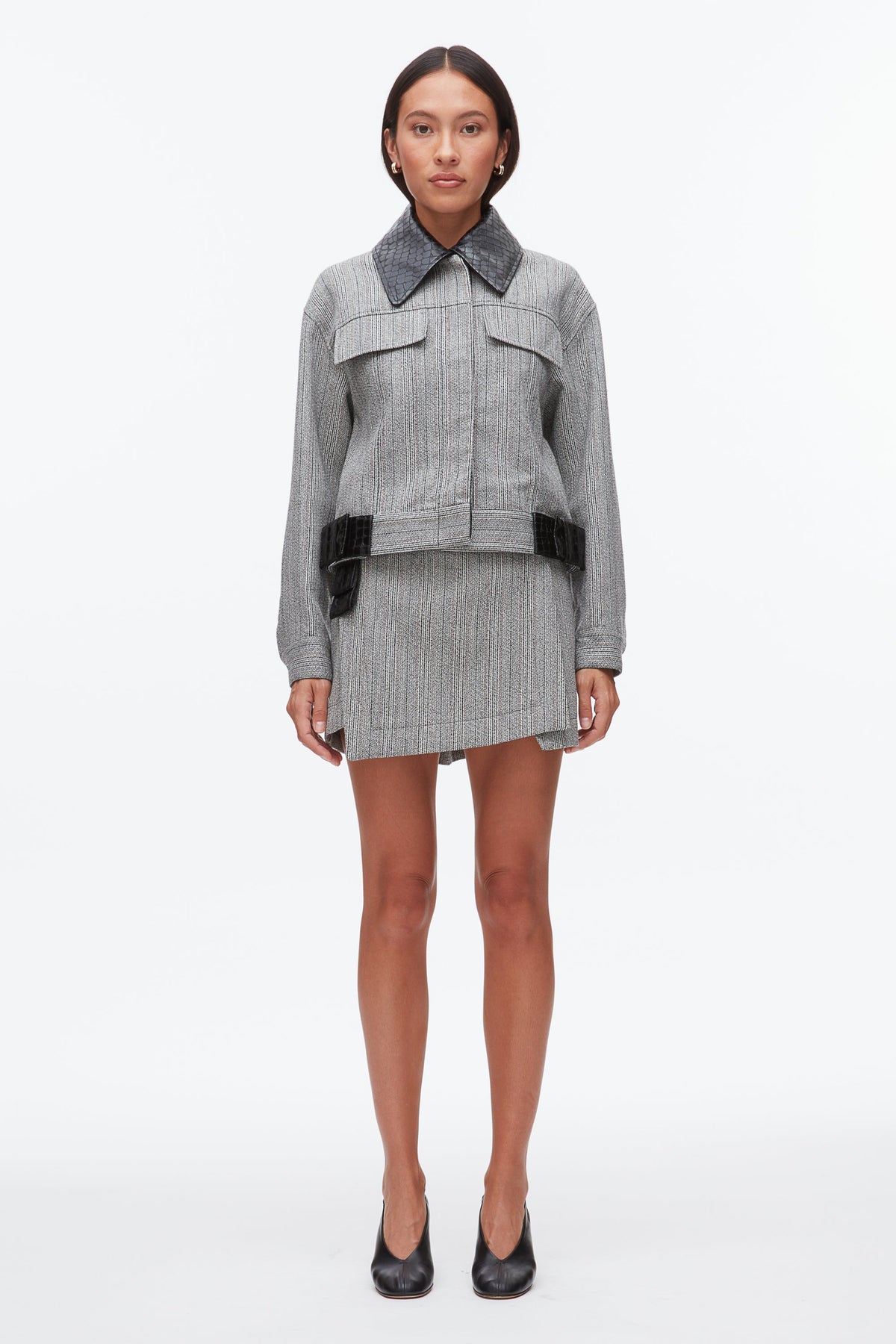 Jaspé Cropped Jacket Grey Multi