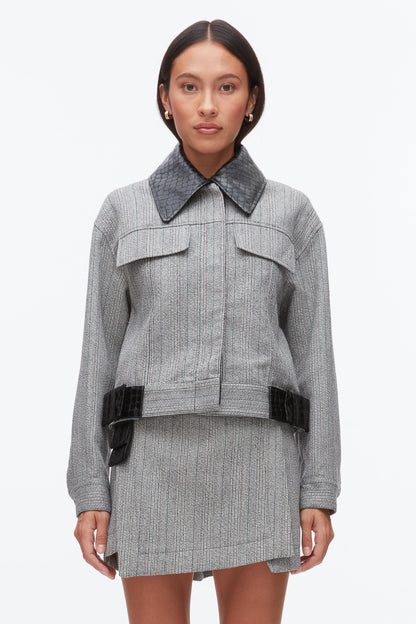 Jaspé Cropped Jacket Grey Multi