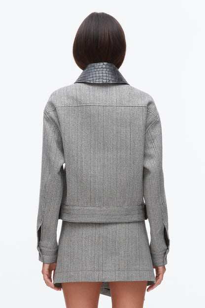 Jaspé Cropped Jacket Grey Multi