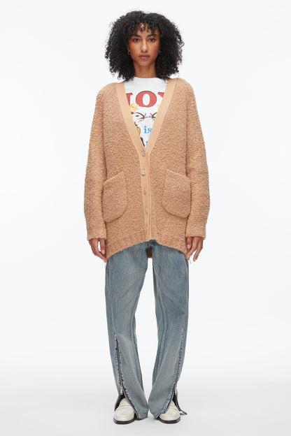 Boucle Cardigan Coat Fawn