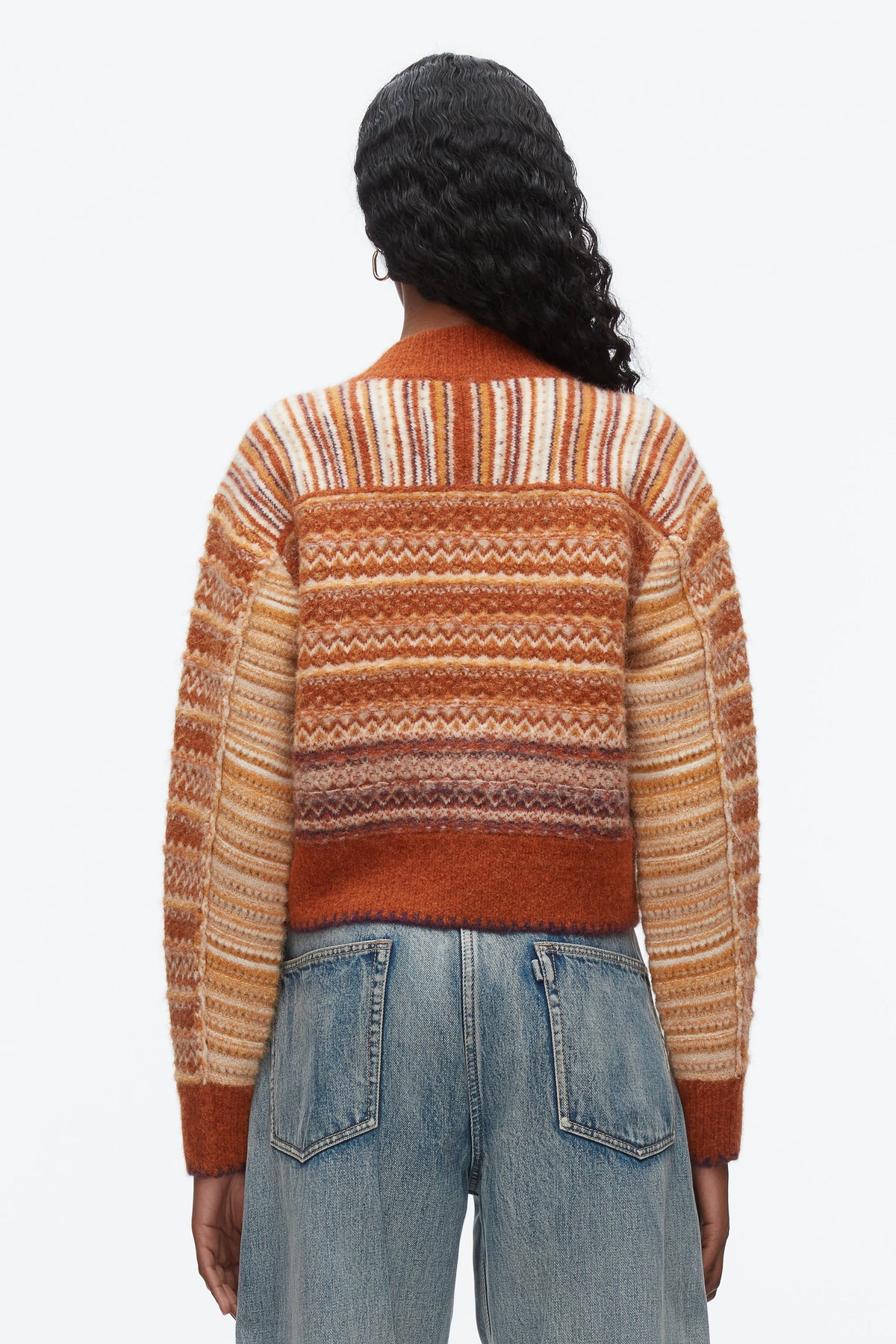 Fair Isle Zip Cardigan Sunset Multi