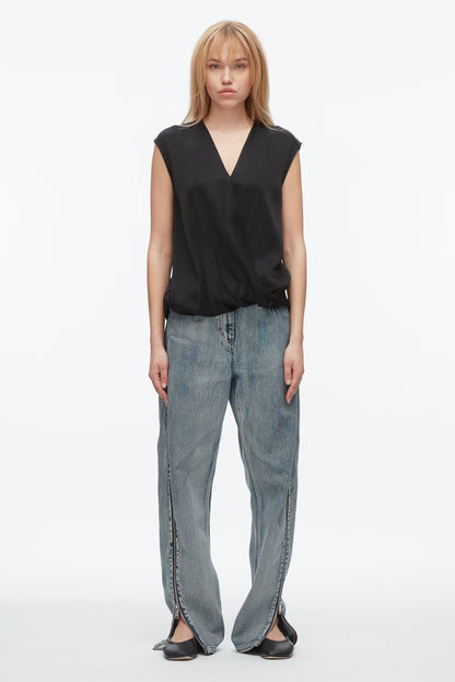 Soft Drape Sleeveless Blouse Black