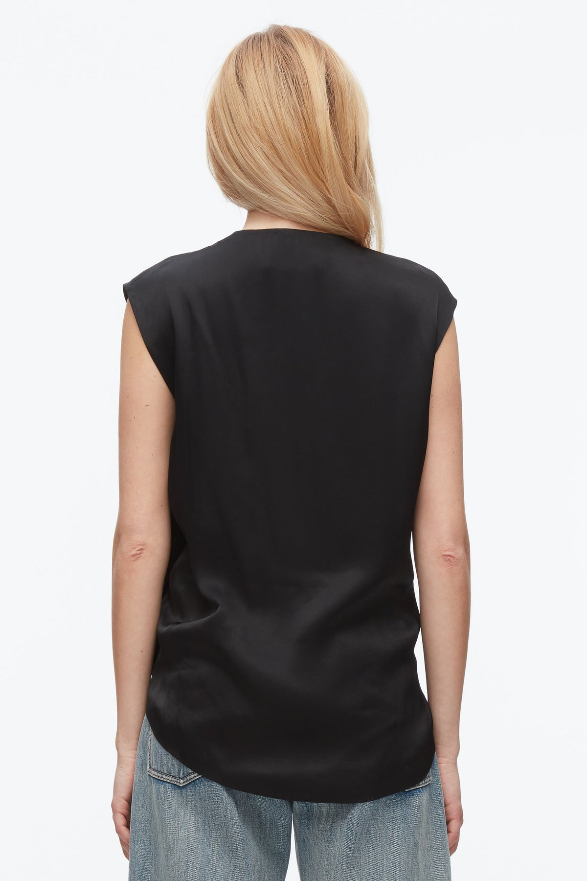 Soft Drape Sleeveless Blouse Black
