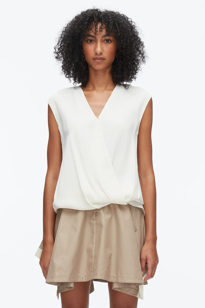 Soft Drape Sleeveless Blouse Ivory