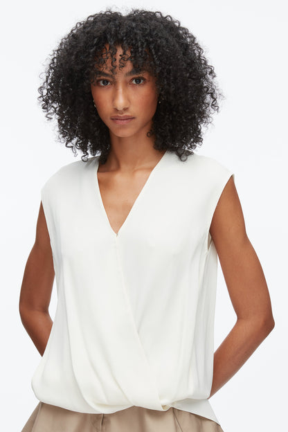 Soft Drape Sleeveless Blouse Ivory