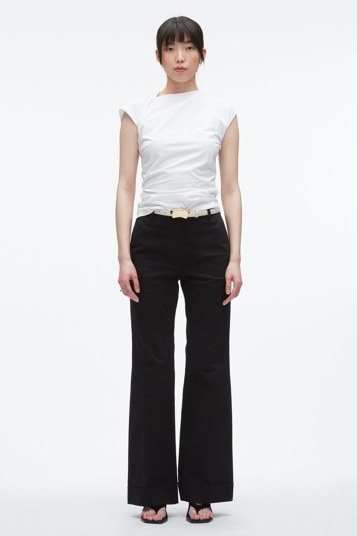 Draped Asymmetric T-Shirt White