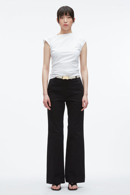 Draped Asymmetric T-Shirt White
