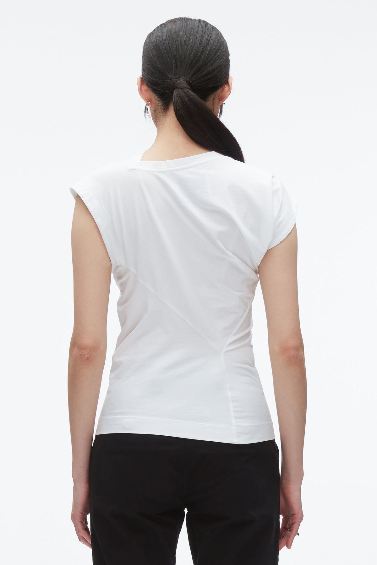 Draped Asymmetric T-Shirt White