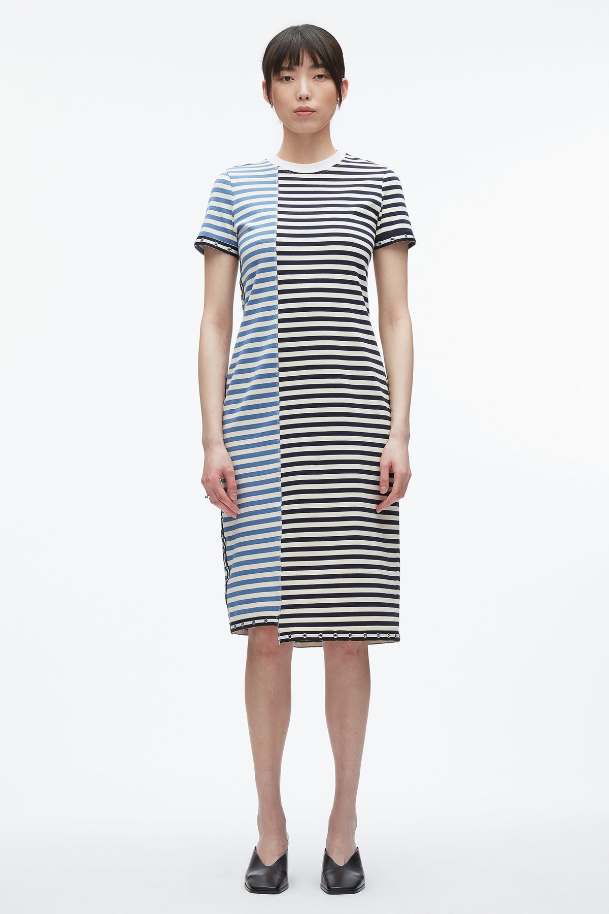 Patchwork Stripe T-shirt Dress Midnight Multi