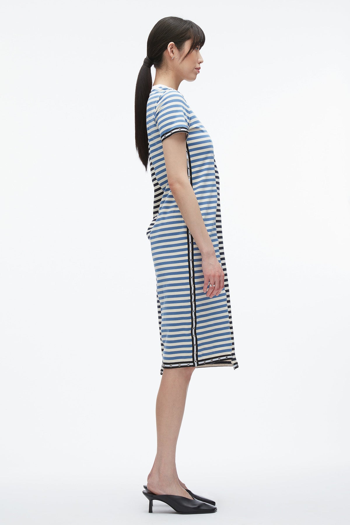 Patchwork Stripe T-shirt Dress Midnight Multi