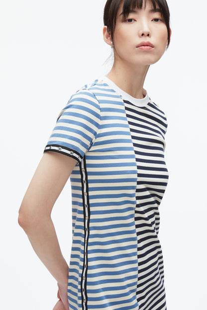 Patchwork Stripe T-shirt Dress Midnight Multi