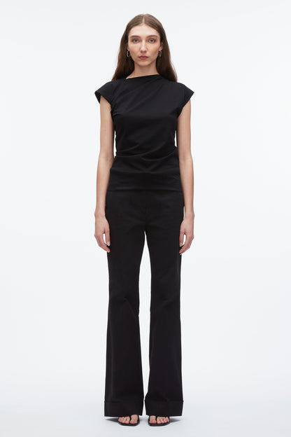 Draped Asymmetric T-Shirt Black