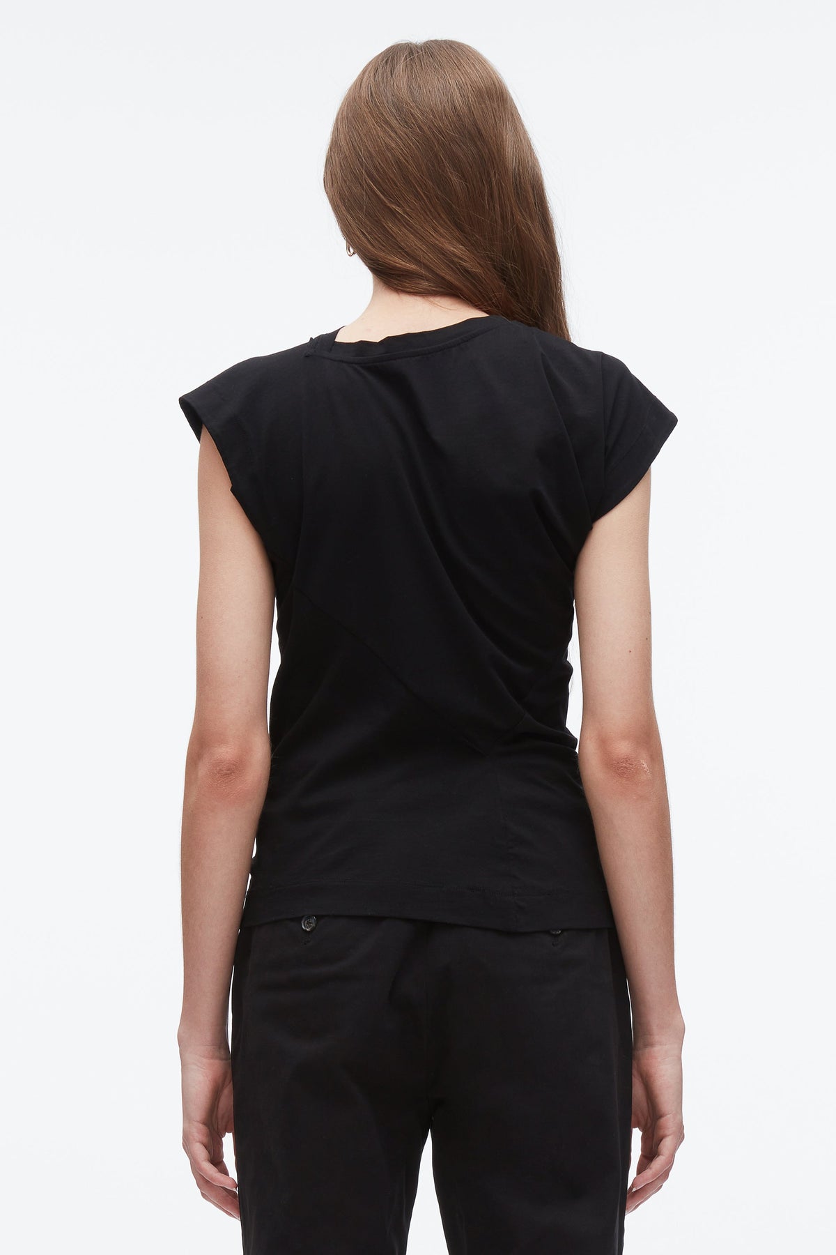Draped Asymmetric T-Shirt Black