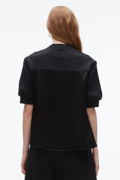Satin Flounce Combo Terry Top Midnight