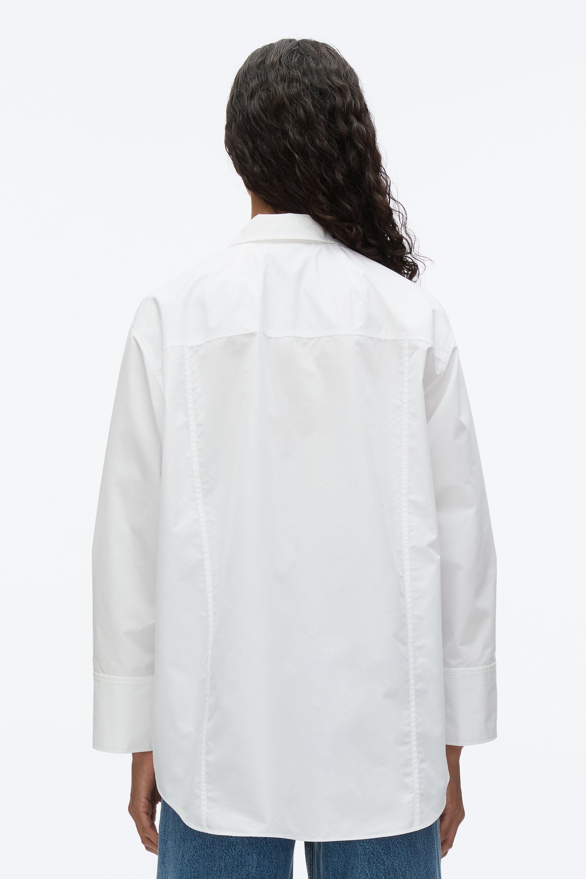 Oversize Shirt with Cascade Cuff White