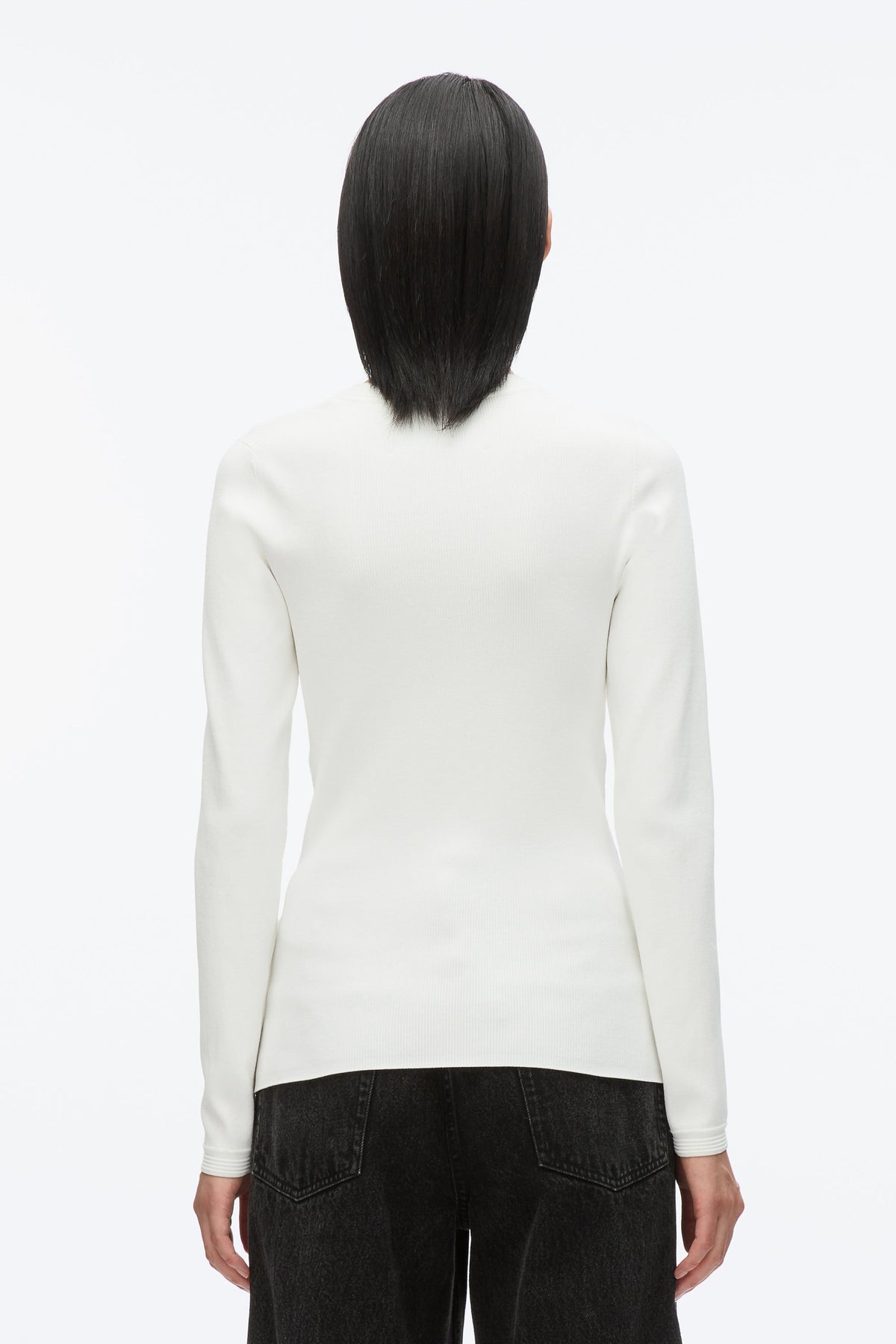 Compact Rib Long Sleeve Tee Ivory