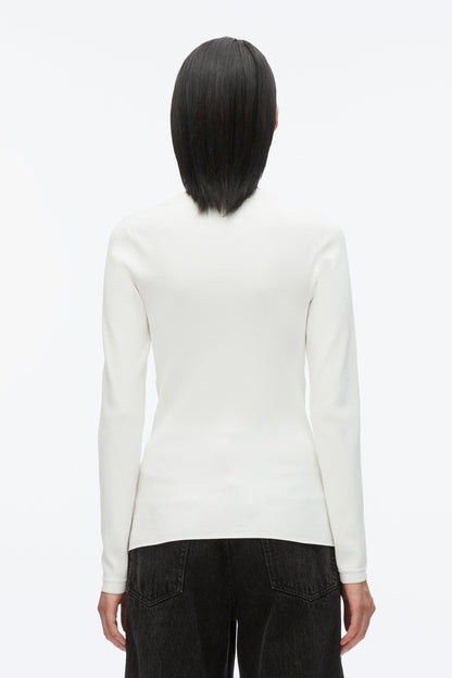Compact Rib Long Sleeve Tee Ivory