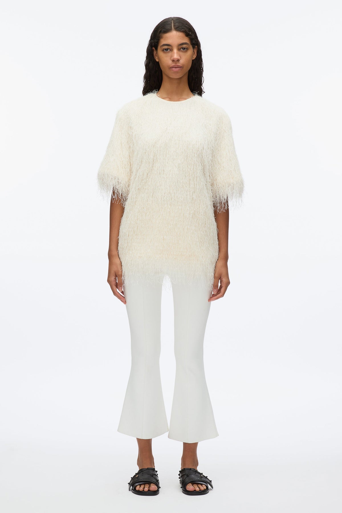 Fringe Boxy Tee Ivory