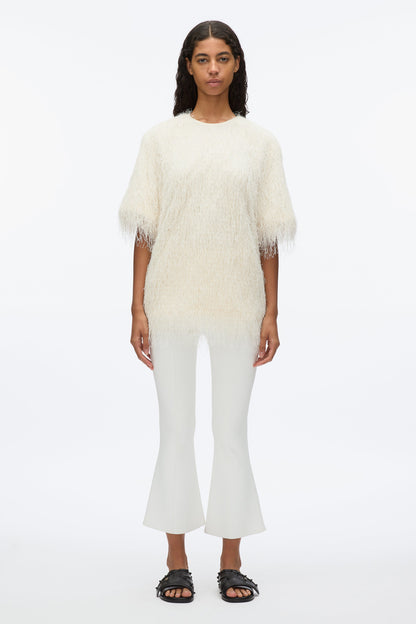 Fringe Boxy Tee Ivory