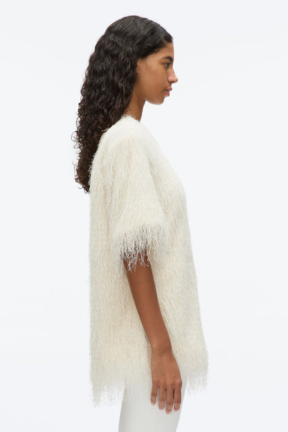 Fringe Boxy Tee Ivory
