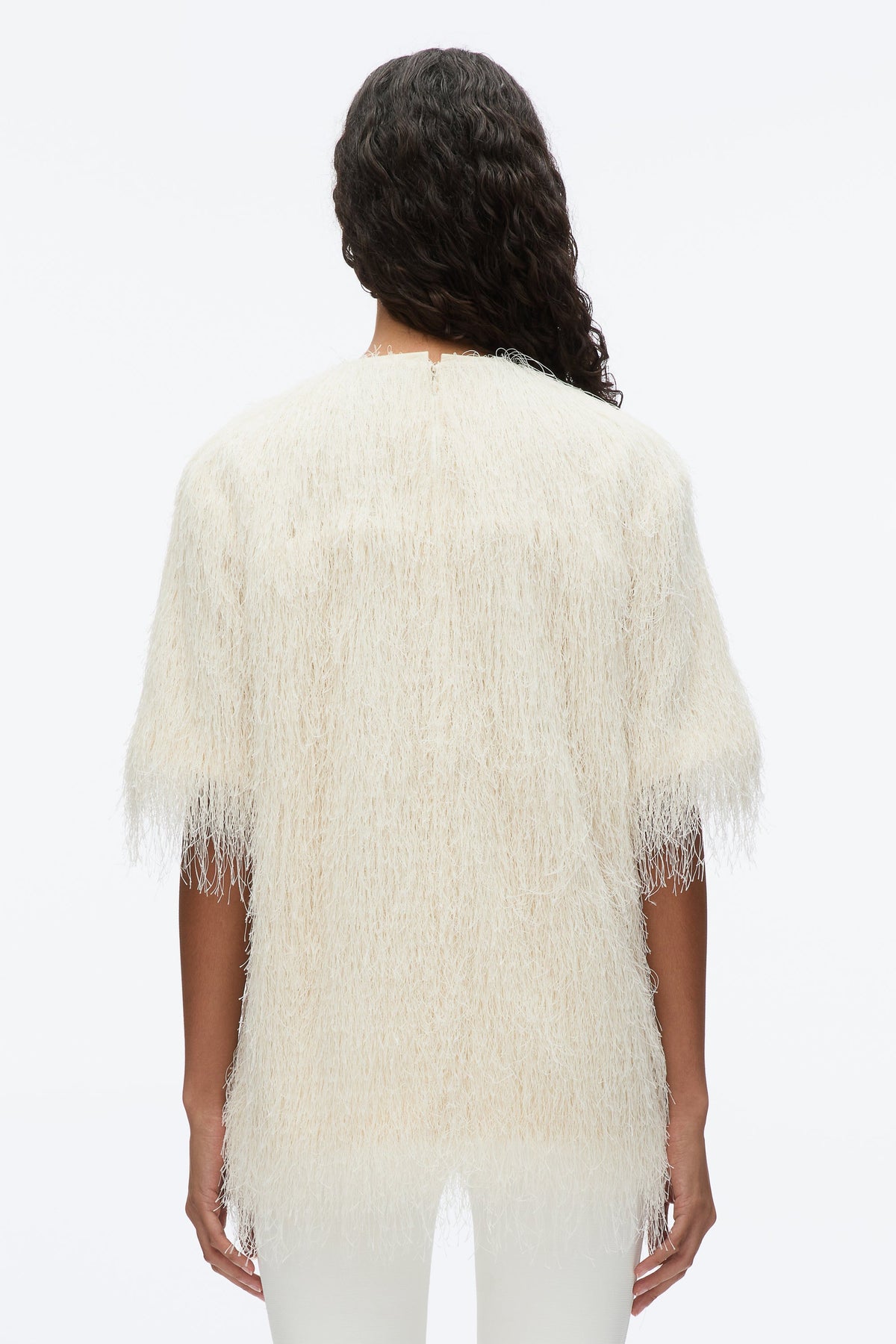 Fringe Boxy Tee Ivory