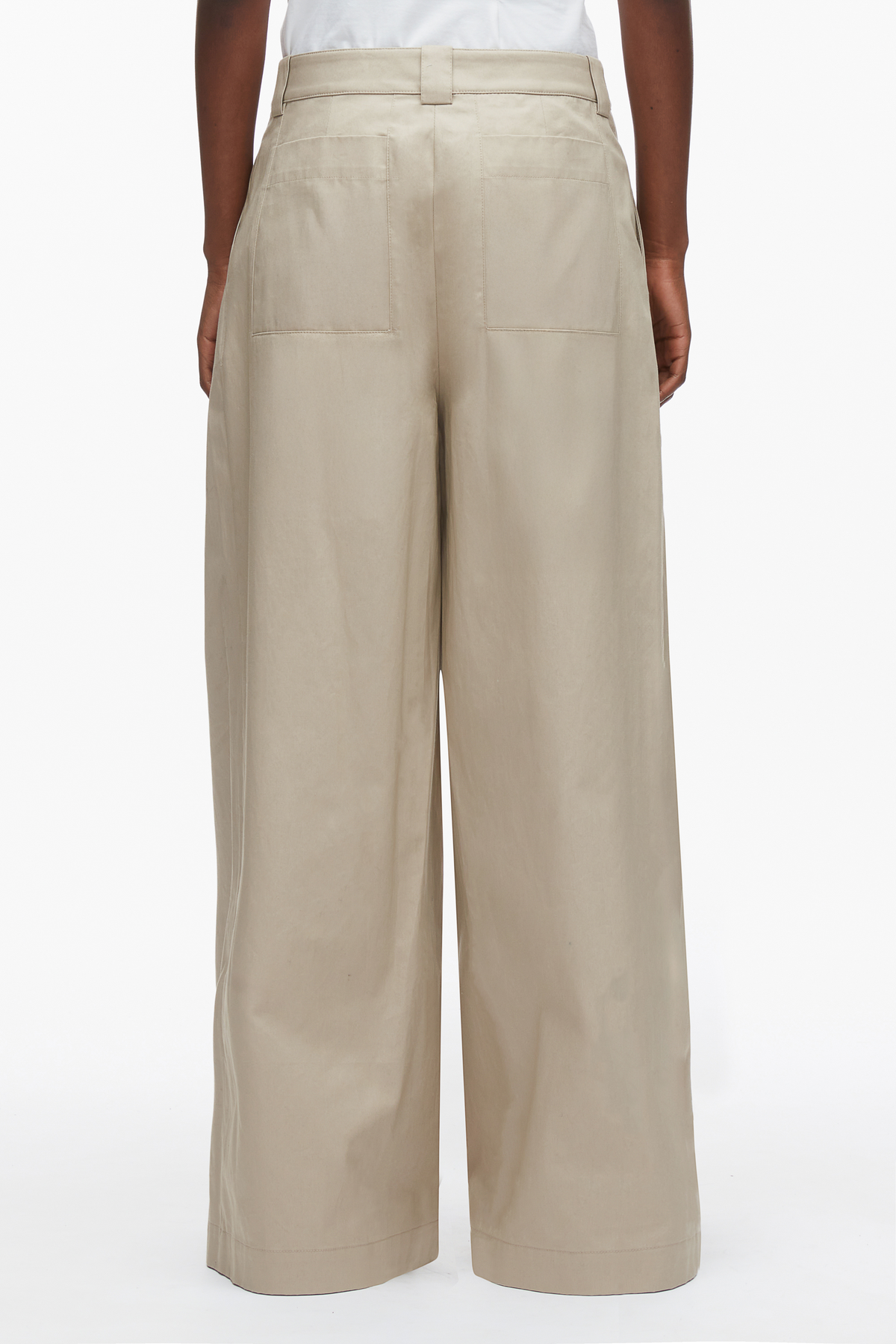 Wide Leg Pleated Pants Khaki