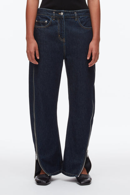 Curve Denim Pant with Zip Dark Indigo