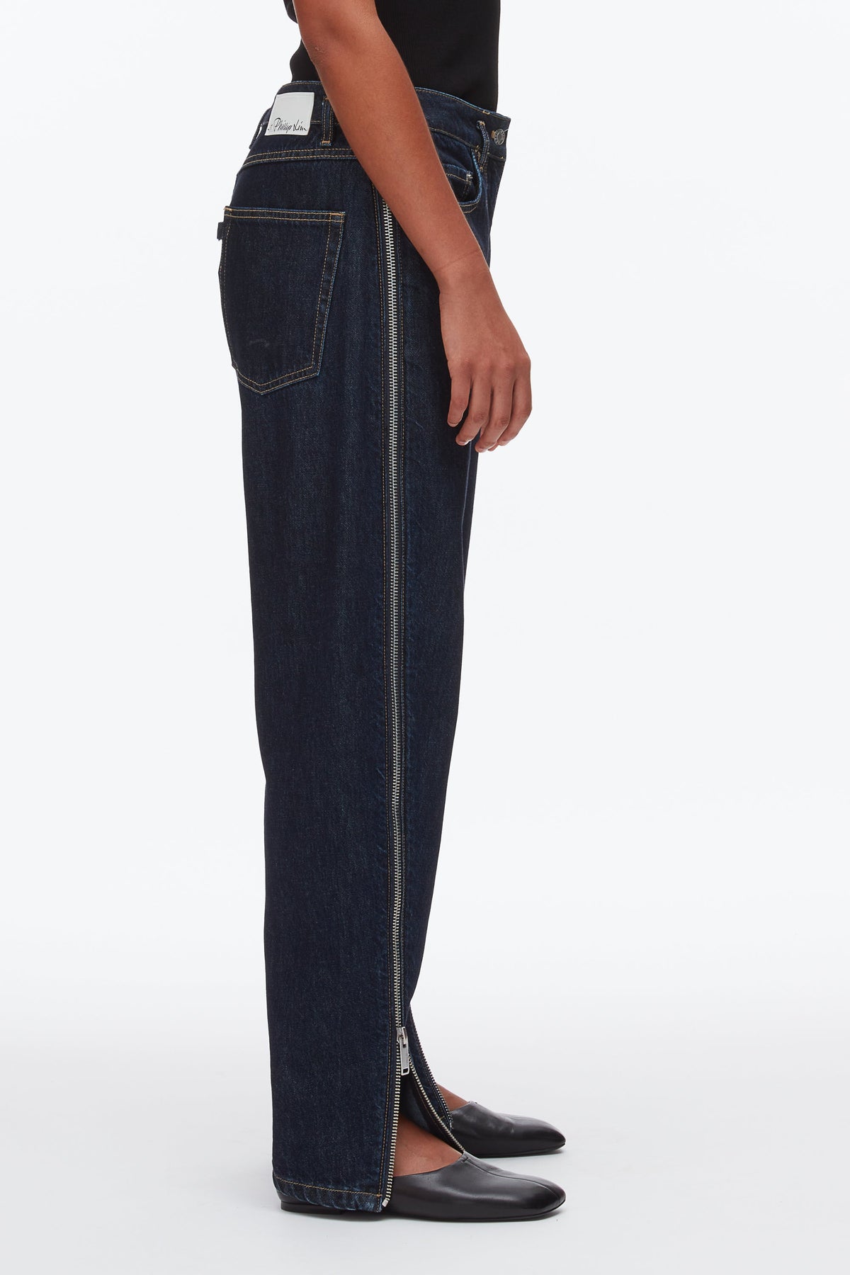 Curve Denim Pant with Zip Dark Indigo