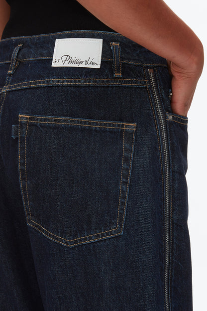Curve Denim Pant with Zip Dark Indigo
