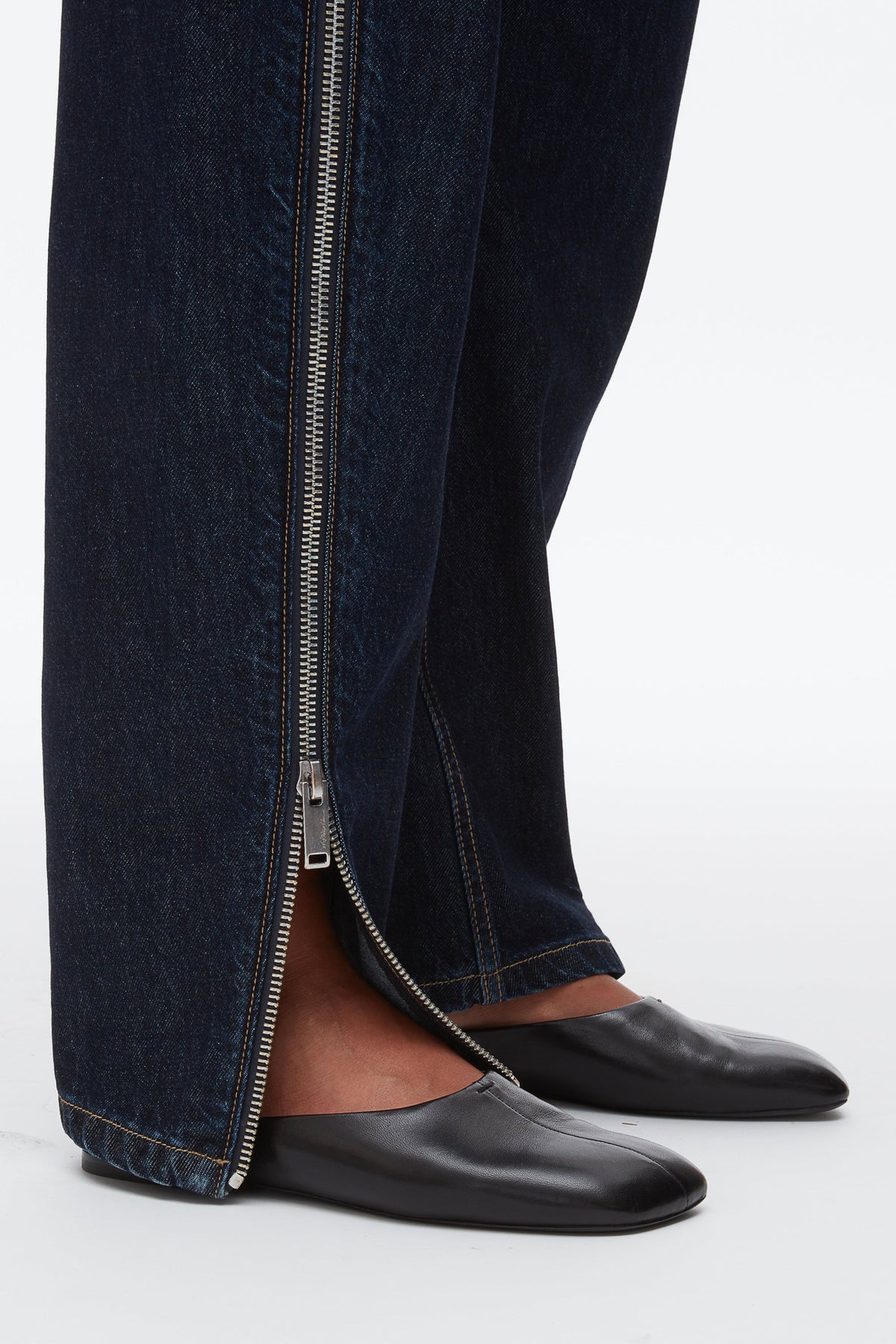 Curve Denim Pant with Zip Dark Indigo