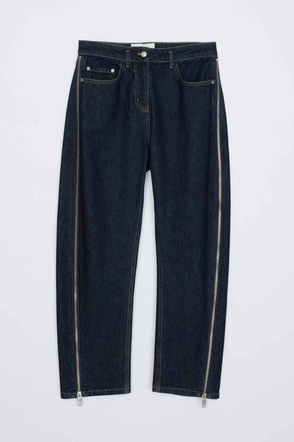 Curve Denim Pant with Zip Dark Indigo