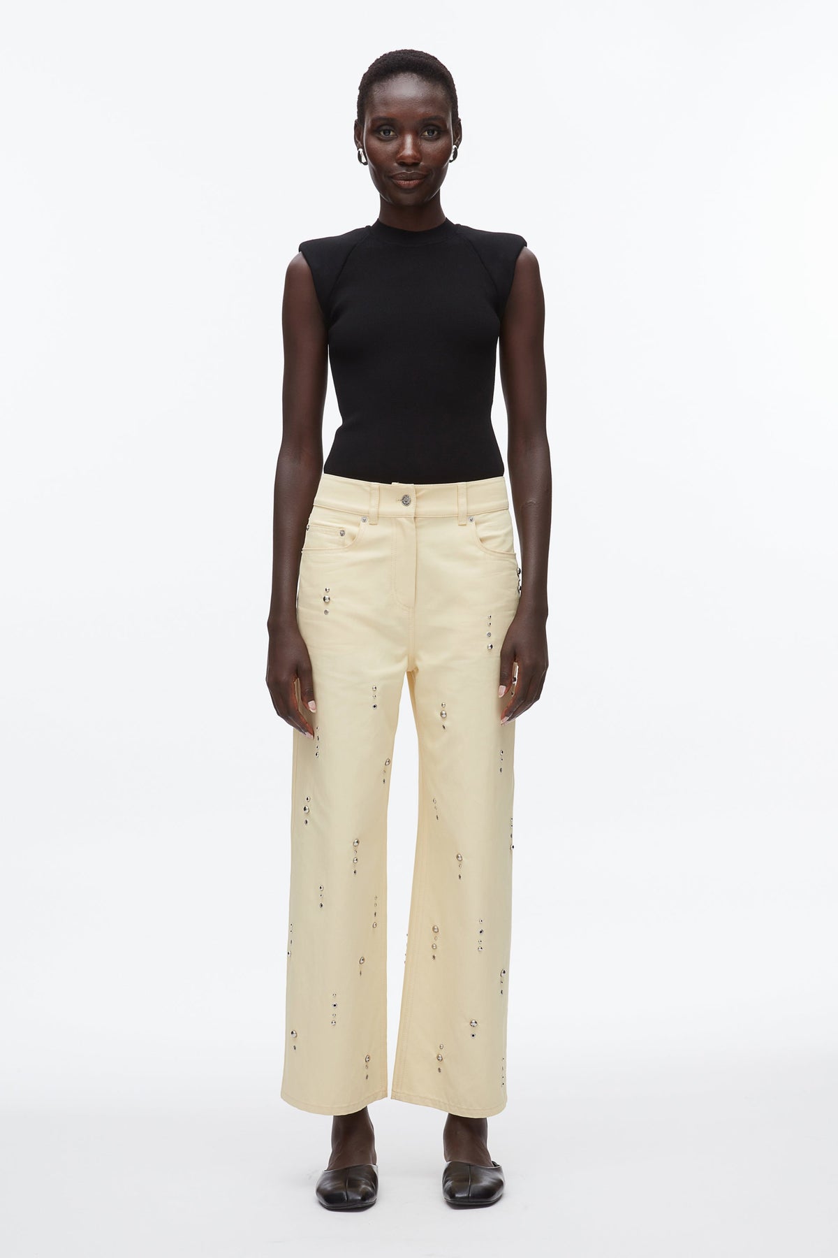 Stud Embellished Wide Leg Pant Ginko