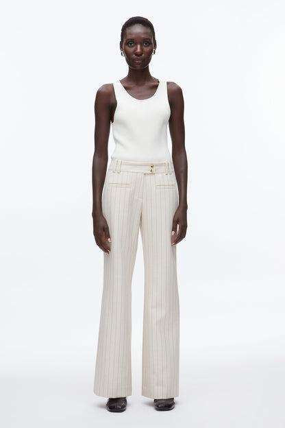 Pinstripe Trousers Ecru-Tan