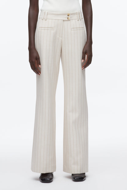 Pinstripe Trousers Ecru-Tan
