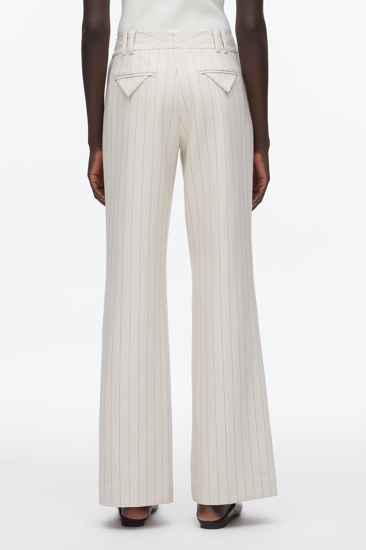 Pinstripe Trousers Ecru-Tan