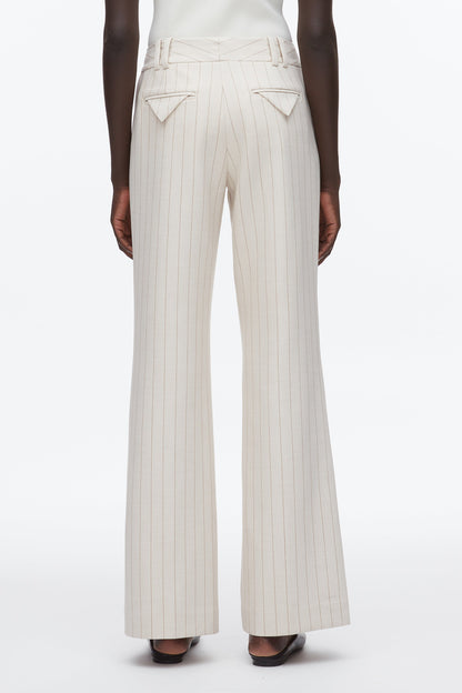 Pinstripe Trousers Ecru-Tan